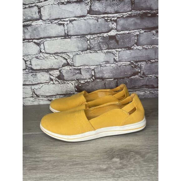 Clarks Cloud Steppers 27975 Yellow Canvas Breeze Shoes Women Sz 8.5M US/38.5EU - Picture 13 of 16